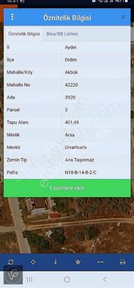 Didim Akbük Merkezde Satılık 401 M2 Arsa