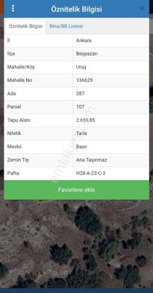 Elif Gayrimenkul Den Beypazarı Uruş Mahallesinde Uygun Fiyata Tek Tapu Tarla