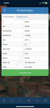 Bursa Nilüfer Özlüce'de 2.766 M2 Satılık Tarla