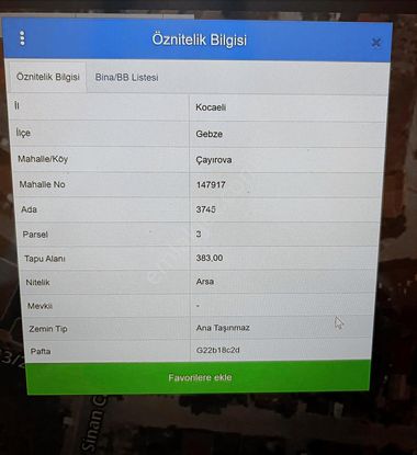 Gebze Mimarsinan Satılık Arsa