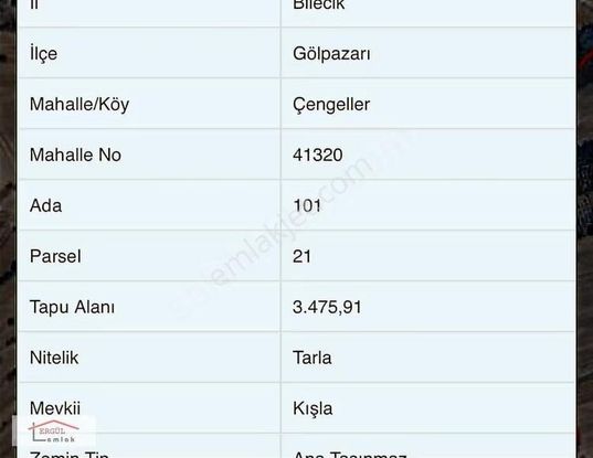 Gölpazarı Çengeller De 3475 M2 Tarla