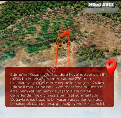 Keşan Sazlıdere 270 M2 İmarlı Denize Çok Yakın