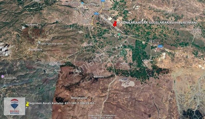 Afyonkarahisar Değirmen Ayvalı Kurtuluş Mh 7.706 M2 Satılk Tarla