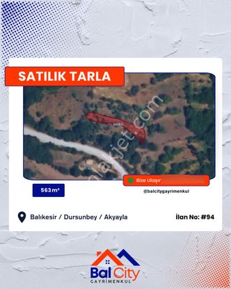 Balcity - Balıkesir Dursunbey Akyayla 'da Arsa Vasfında 563 M² Satılık Tarla