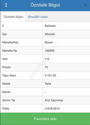 Balıkesir Altıeylül Bozen Mahallesi 4191 M2 Satılık Tarla