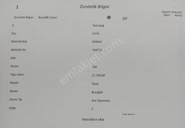 Çorlu Şahbaz Mahallesi'nde 21.100 M² Yatırımlık Tarla.