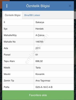 Sakarya Hendek Aşağıçalıca Mah. 698 M2 Satılık Fındık Bahçesi