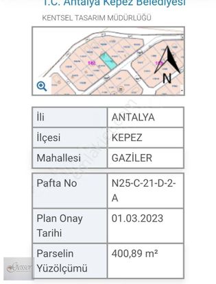 Kepez Gaziler'de Villa İmarlı Arsa