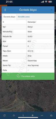 Osmaniye Bahçe İlçesi Seyir Tepesi Civarı Müstakil Arsa