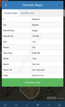 Balcity - Balıkesir Üniversiteye Komşu Çağış'ta 8.687 M² Müstakil Tarla.