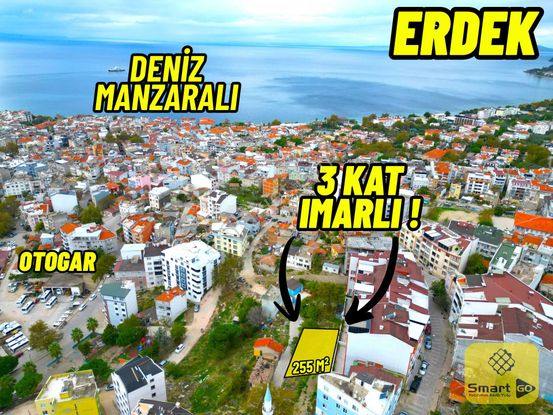|erdek| Deniz Manzaralı 3 Kat İmarlı Arsa | Otogar 150 Metre!