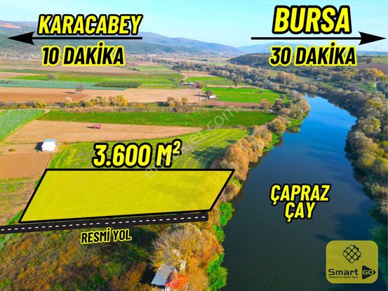 |bursa| Karacabey'e 10 Dakika Çay'a Cephe Resmi Yolu Olan Arazi!