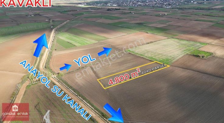Kırklareli Kavaklı'ya Yakın Anakanal Yanında Sulanabilir 4.800m²