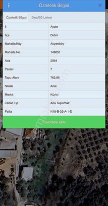 Aydın Didim Akyeniköy 763m2 Arsa