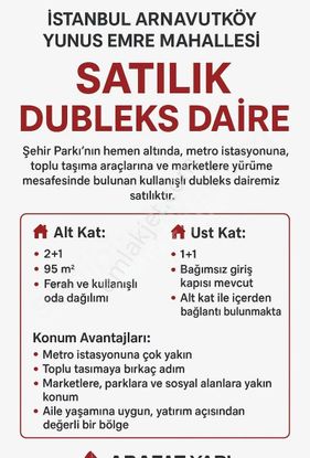 Arnavutköy De Satılık Dubleks