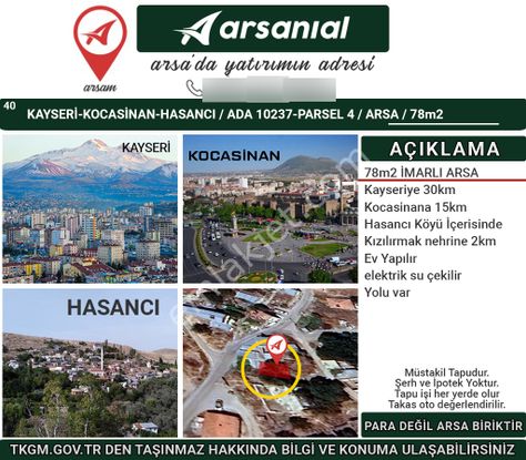 Kayseri-kocasinan-hasancı-77m2 İmarlı Arsa