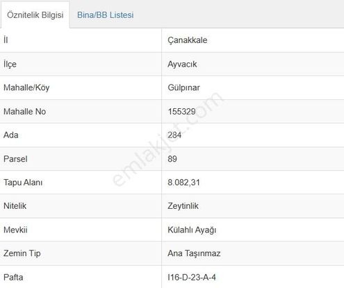 Eu Gayrimenkul'den Babakale-gülpınar Asfaltına Cephe 8 Dönüm