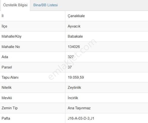 Eu Gayrimenkul'den Çanakkale Ayvacık Babakale'de Villalara Ve Denize Yakın 19 Dönüm Zeytinlik