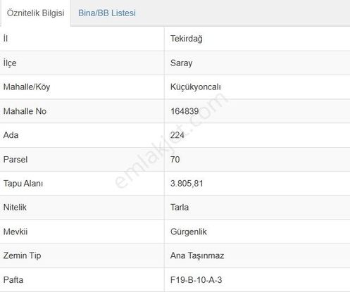 Eu Gayrimenkul'den 3800 Metrekare Kadastral Yolu Olan Tarla