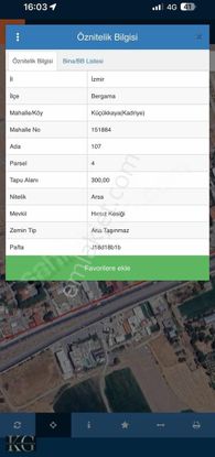 Bergama Küçükkaya Da Satılık Villa Arsası