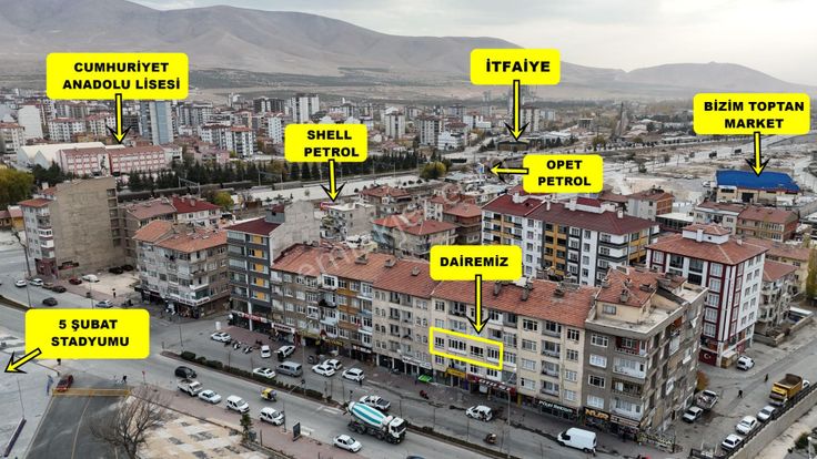 E.gökal Yeni Stadyum Karşısı 2+1 Ara Kat Ana Yola Cephe Uygun !!