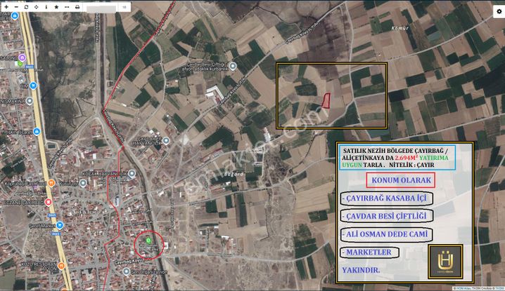 Afyon Üçok Emlaktan Çayırbağ / Ali Çetinkaya Da Satılık Fırsat 2.694m² Tarla