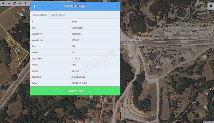 Realty Nexus'dan Osmangazi Karaislah 'da Yatırımlık Fırsat Tarla