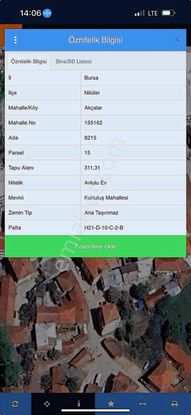 Bursa Nilüfer Akçalar Satılık 311 M2 Konut İmarlı Müstakil Arsa
