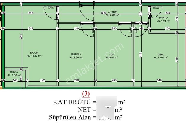 Meral R1840 Barbaros Cd Metrobüse 5 Dk Kentsel Aşamasında 80 M2 Geniş 2+1