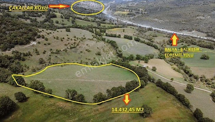 Balnovadan Balya Çakallarda 14,432 M2 Satılık Tarla
