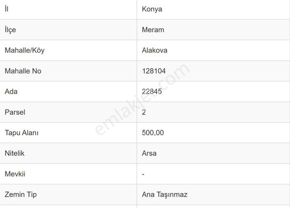 🚀📏 Meram Alakova'da Otobüs Terminal Yakını 500 M² İmarlı Arsa