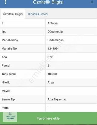 Antalya Döşemealtı Bademağacı'nda Satılık İmarlı Arsa
