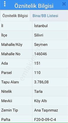 Silivri Seymen Mh. Satılık Tarla