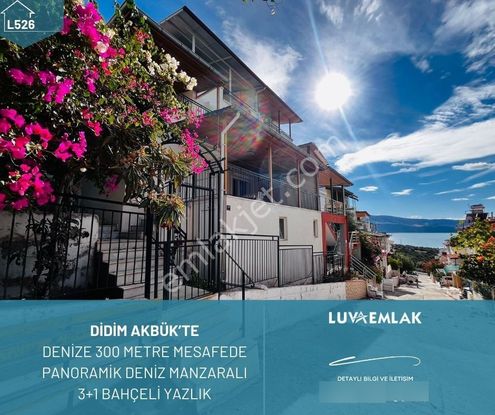 Didim Akbük'te Denize Sıfır Site İçerisinde Deniz Manzaralı Bahçeli 3+1 Yazlık