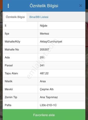 Niğde Merkez Aktaş Toki & Gümüşler Barajı Yanı Satılık Arsa