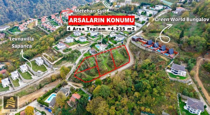 Sapanca Kurtköy Dibektaş Panoramik Kesintisiz Göl Manzaralı Arsa
