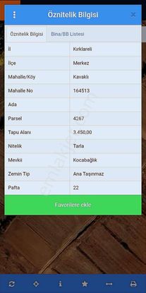 Emlakyap Tan Kırklareli Kavaklı Da 3450 M2 Satılık Tarla