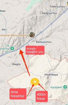 Temelli Hisarlıkaya Satılık 400m Kooperatif Hissesi