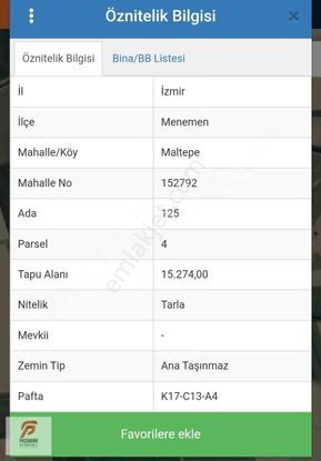 Menemen Maltepe-foça Arasında Yatırımlık Satılık Tarla
