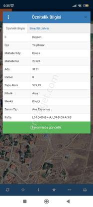 Kaçmaz Emlaktan Yeşilhisar Kovalida Satılık
