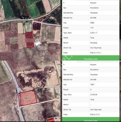 Kocasinan Akçatepe Mah. Satılık Tarla Türkiyem Gyo'dan