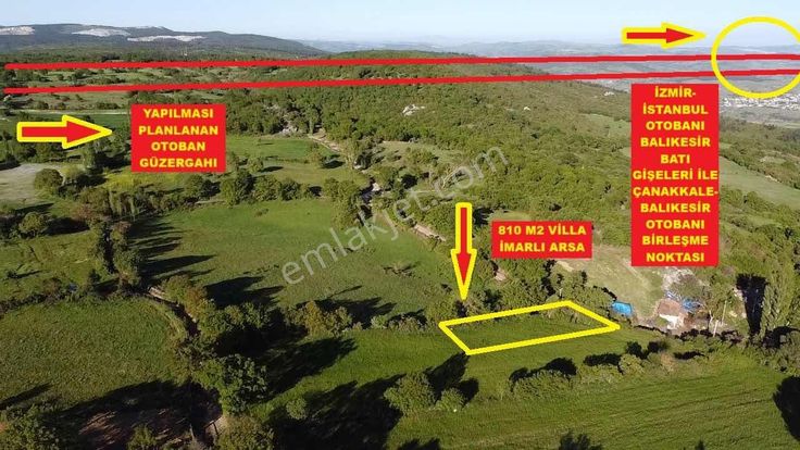 Balnovadan Balıkesir Merkeze 18 Dk Mesafede Villa İmarlı Satılık