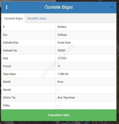 İncek Bölgesinin En Değerli Lokasyonunda Satılık 1100 M2 Arsa