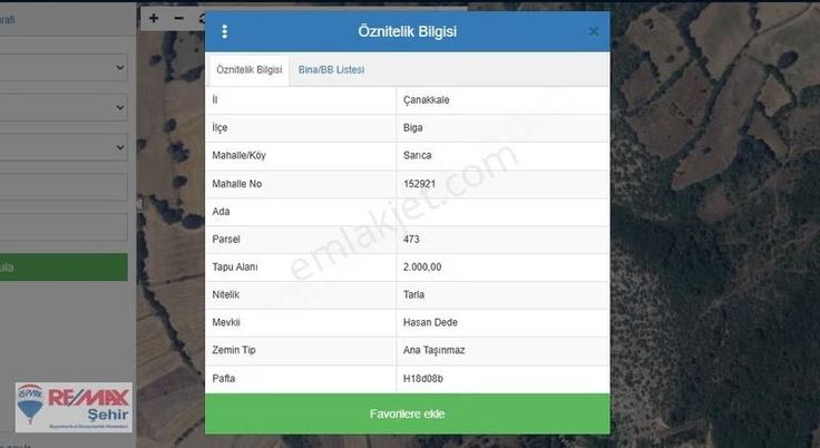 Remax'tan Çanakkale Biga'da Satılık Tarla