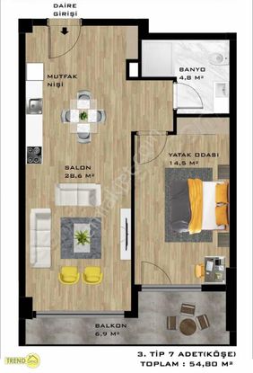 Skala 1+1 Lüks Ara Kat Daire