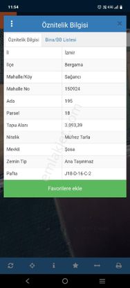 Bergama Saganci Yol Cephe Satiılık Tarla