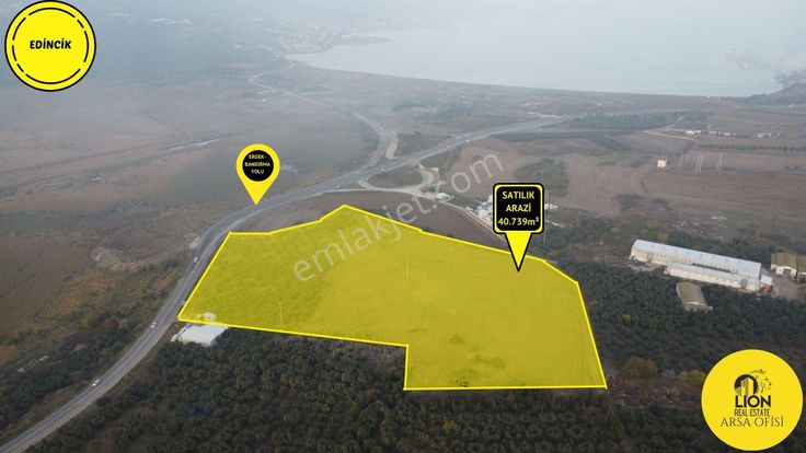 Edincik'de Plaja Çok Yakın Her Türlü Yapılaşmaya Uygun 40.738m² Satılık Tarla