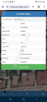 Bağbaşında İmara Sıfır Satılık Tarla