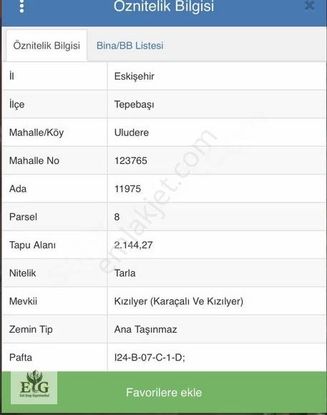 Esil Grup'tan Kelepir 2 Dönüm Tarla