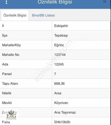 Esil Grup'tan Eğriöz Mah. Satılık 668m2 Arsa
